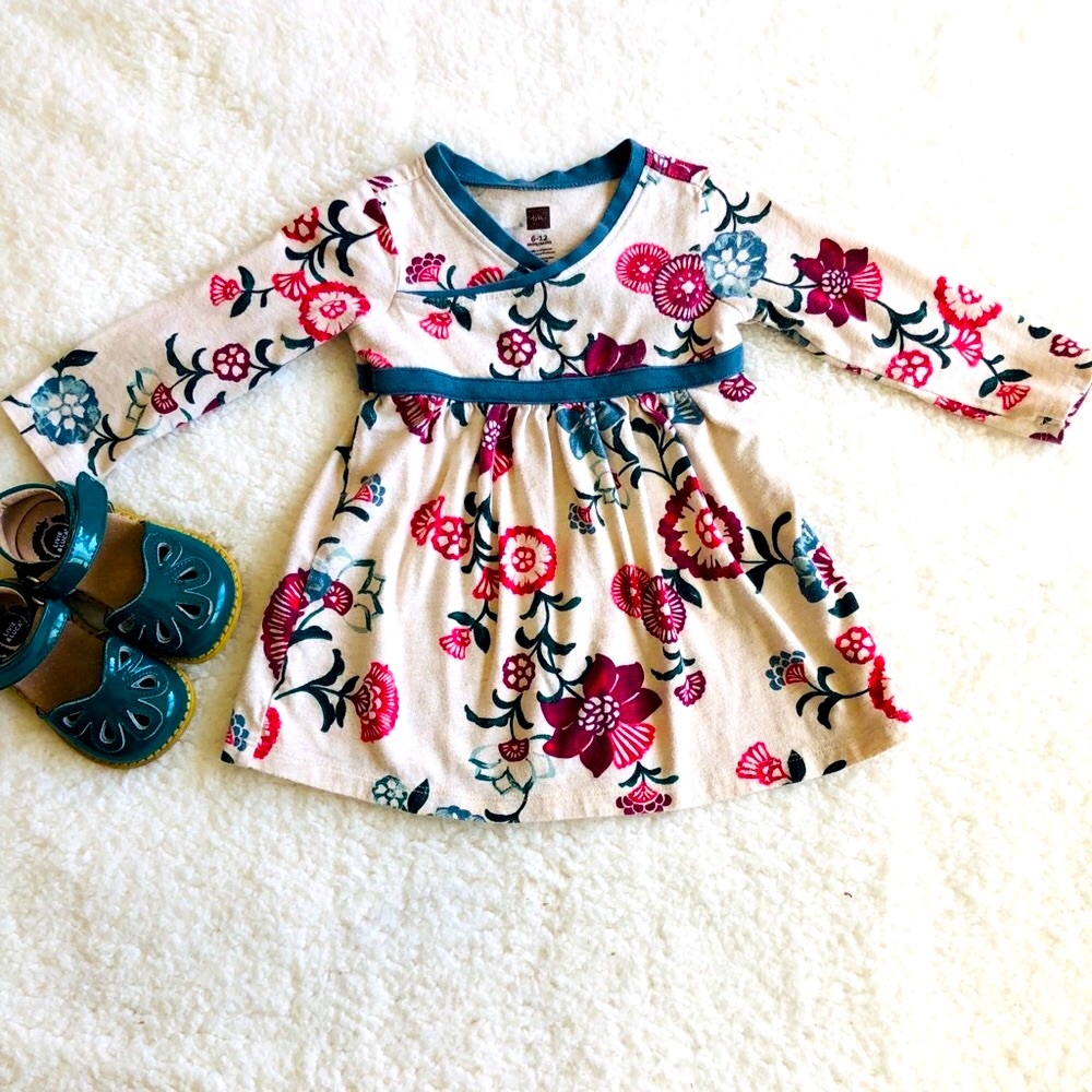 Tea collection long sleeve wrap dress